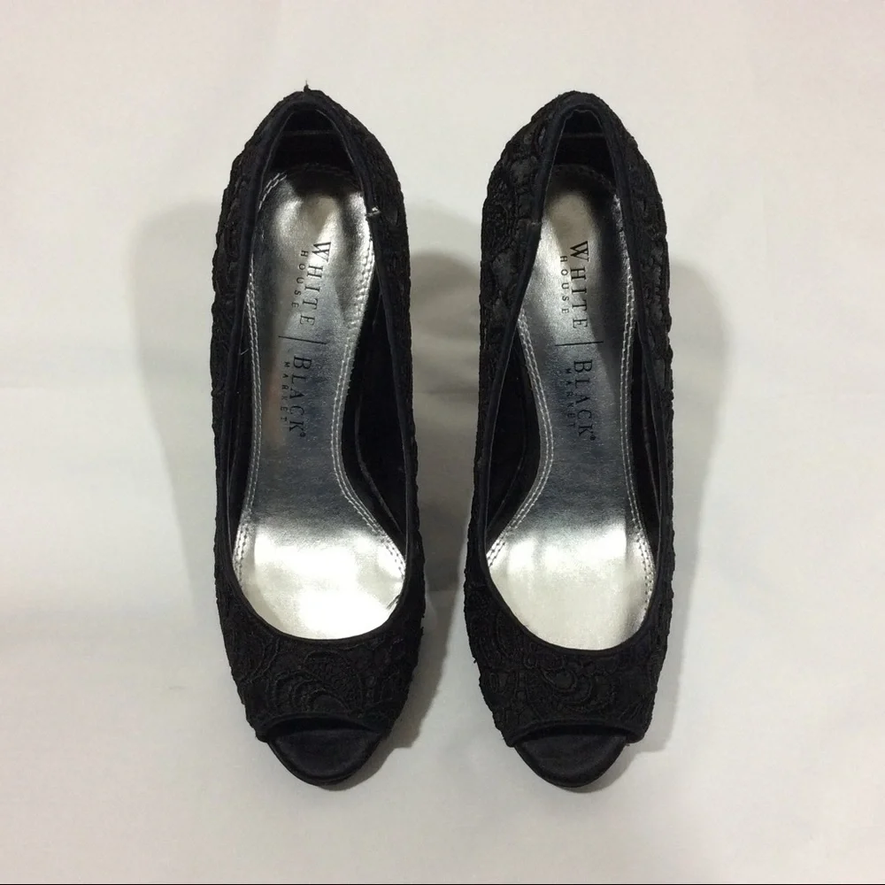 White House Black Market Black High Heel Shoes‎ Evening Cocktail Party Wedding